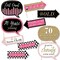 Big Dot of Happiness Funny Chic 70th Birthday - Pink, Black and Gold - Birthday Party Photo Booth Props Kit - 10 Piece
